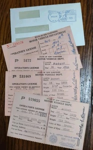 VTG Paper 50s Drivers Licenses 1953 NH DMV Movie Prop Collectibles - Picture 1 of 7