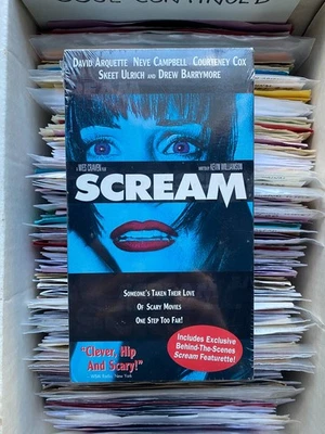 SCREAM - SEALED - Courtney Cox - Blue Variant Edition VHS 1997 HORROR Wes Craven - Image 1 of 4