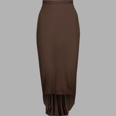 Новый Rick Owens лилии тонкий резинке Джерси Rushed назад колена юбка 42/6-8 Drk коричневый - Изображение 1 из 4