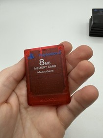 Sony PlayStation 2 PS2 8MB Magic Gate Memory Card Crimson Red Tested Cleaned OEM