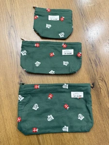 Lucky Happyheidi Makeup Bags New! Set Of 3 Christmas Theme! So Cute!! - Picture 1 of 10