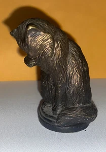 The Franklin Mint Bronze Cat Figurine Preowned - Picture 1 of 10