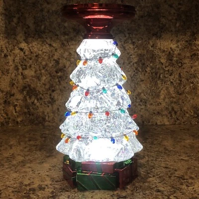 Bath & Body Works CHRISTMAS TREE GLITTER GLOBE Light up 3-Wick Candle Holder - - Image 1 of 4