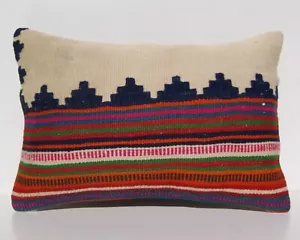 vintage pillow 18x12" Kurdish Herkhi kililm pillow cover Handmade kilim area rug - Picture 1 of 3