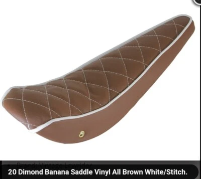 ASIENTO BANANA BICICLETA DIAMANTE MARRÓN/BLANCO COSIDO PARA BICICLETAS DE 20"  Foto 1 de 3