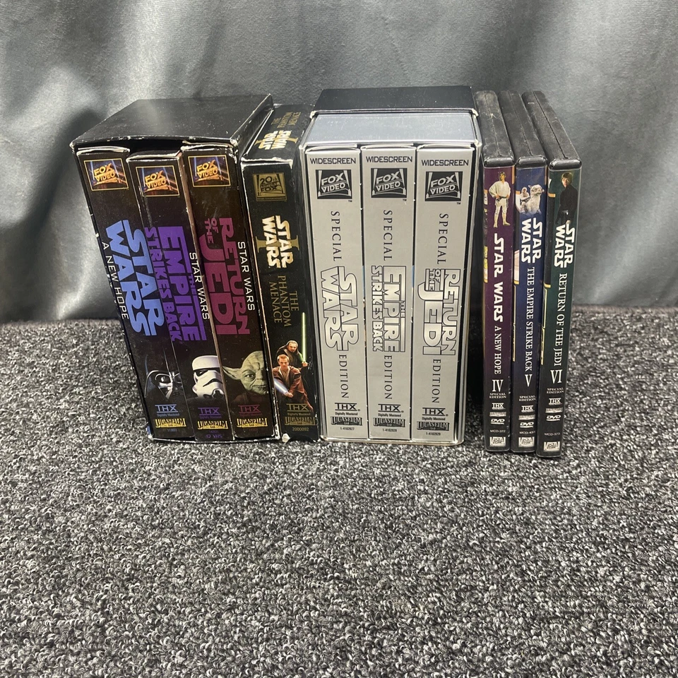 STAR WARS Lot Original Trilogy VHS Trilogy Special Edition VHS & DVD Episode 1 - Image 1 of 4