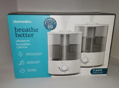 NEW Homedics Ultrasonic Humidifier 2 Pack CMTF34C - Image 1 of 4