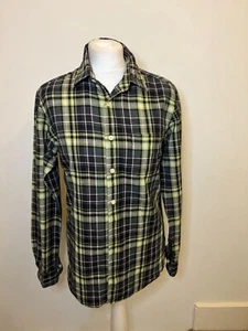 Linen Blend Man Chequered green Shirt Jacket XS - Picture 1 of 8