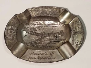 Vintage Embossed/ Stamped Silver Tone Metal Ashtray "Souvenir Of San Francisco" - Picture 1 of 12