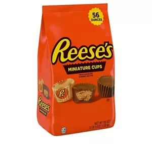 REESE'S Miniatures Milk Chocolate Peanut Butter Cups Candy, 56 oz. FREE shipping - Picture 1 of 2
