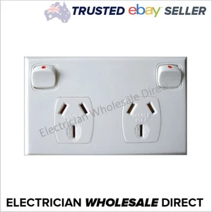 15A AMP Double POLE Double GPO 3 Pin Electrical Power Point Socket Outlet - Picture 1 of 7