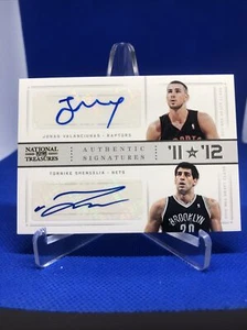 2012 Panini National Treasures Silver /25 Jonas Valanciunas #93 Rookie Auto RC - Picture 1 of 12