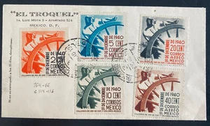 1940 Mexico City Mexico First Day Cover FDC Sc#764-66 C114-16 - Picture 1 of 2