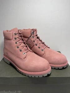 Timberland Womens Size 6.5 Juniors Waterproof Pink 6" Lace Up Winter Boots - Picture 1 of 6