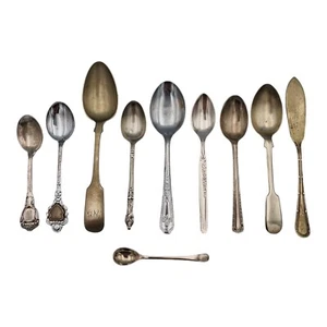 Job Lot 9 Vintage Spoons & Knife – EPNS, Chromium, Nickel Silver, Stainless - Picture 1 of 18