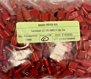 Neu Quick Connect Buchse, 18-22 AWG Crimpverbinder, voll isoliert (100ea) - Bild 1 von 4