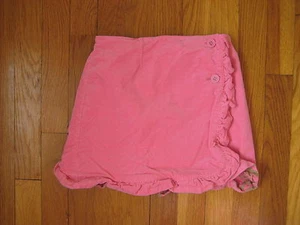 Lilly Pulitzer reversible pink corduroy SKIRT 7 leafy brown zebra striped wrap - Picture 1 of 4