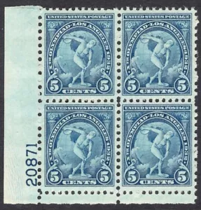 #719 En muy buen estado sin montar og 5c 1932 DISCO OLÍMPICO LL BLOQUE DE PLACAS ¡CUATRO! (REM #717-4) - Imagen 1 de 2