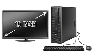 HP OR DELL Desktop PC 8GB 500GB HDD 19" LCD Monitor WiFi Windows 10 Warranty - Picture 1 of 7