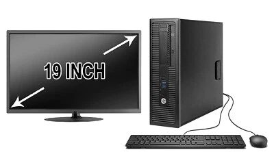 HP OR DELL Desktop PC 8GB 500GB HDD 19" LCD Monitor WiFi Windows 10 Warranty - Image 1 of 4