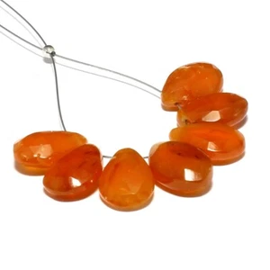 Cuentas de pera facetadas de cornalina briolette naturales sueltas para hacer joyas - Imagen 1 de 3