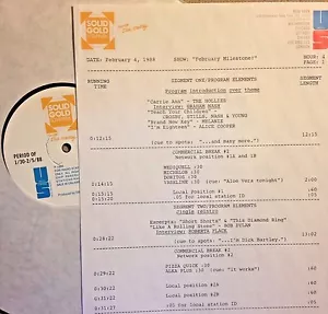 RADIO SHOW MILESTONES 2/4/88 BOB DYLAN,CANNED HEAT, ALICE COOPER, MELANIE,CSN&Y - Picture 1 of 2