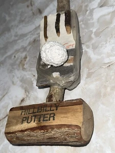 Hillbilly Putter Natural Wood 34.5" Golf Club Ball Tees Novelty Funny Gag Gift - Picture 1 of 14