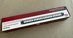 ADI PRO 0E-BP24 Patch Panel 19" 24-Port Blank Keystone 1U Metal Rackmount - Picture 1 of 11