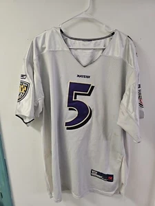 Reebok Baltimore Ravens NFL Football Jersey Joe Flacco #5 White Size 52 See Desc - Picture 1 of 18