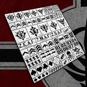 Zeon Zaku Dom Number & Icon Leakage Spray Modello di stencil per aerografo per Gundam MG - Foto 1 di 3