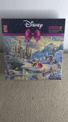 Thomas Kinkade Disney Beauty And The Beast 1000 Piece Puzzle Complete USA Made - Image 1 of 4