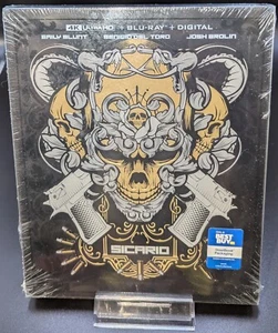 NEW Sicario 4K Ultra HD + Blu-Ray Best Buy Exclusive Steelbook (PLASTIC TEARS) - Foto 1 di 6