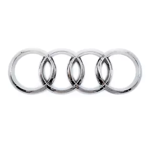 Fits Audi Chrome Silver Rings Rear Boot Badge Emblem A3 A4 A5 A6 TT Sline 192mm - Picture 1 of 2