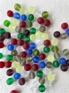 Gutermann Glass Frosted Beads 6mm and 8mm in Various Colours, sold in bags - Picture 1 of 69