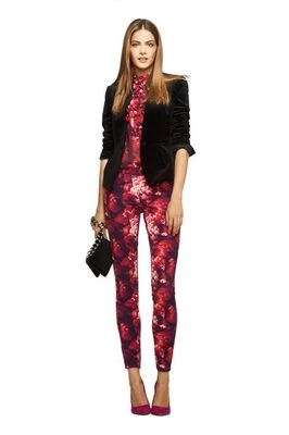 Pantalón al tobillo ajustado estampado peonía Banana Republic L'Wren Scott tiro bajo 8 10 ¡NUEVO CON ETIQUETAS! Foto 1 de 4