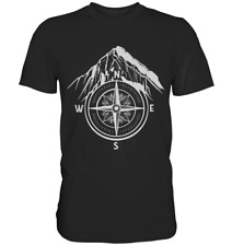 Bergsteiger und Wanderer T-Shirt | Kompass Berge Alpen Wandern Motiv Geschenk