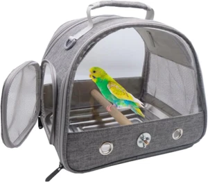 Bird Travel Carrier with Stand Perch and Stainless Tray,Portable Small Bird Parr - Picture 1 of 12