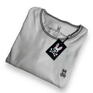 Psycho Bunny Men's 3XL White Logan Tipped Crew-Neck Short Sleeve T-Shirt New - Picture 1 of 8