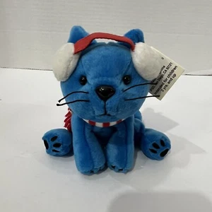 Vintage Petco Winter Mews Blue Cat Plush Paw Pals Collection Stuffed Animal Tags - Picture 1 of 8
