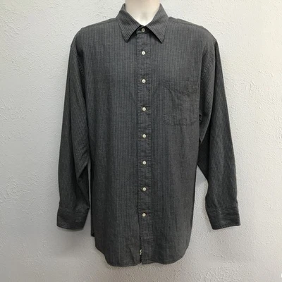 Daniel Cremieux Button Shirt Mens L Gray Striped Long Sleeve Fine Italian Fabric - Image 1 of 4