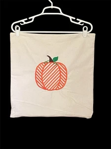 NWOT THIRTY ONE FALL EMBROIDERED PUMPKIN STATEMENT PILLOW COVER ZIPPER 18" X 18" - Picture 1 of 3