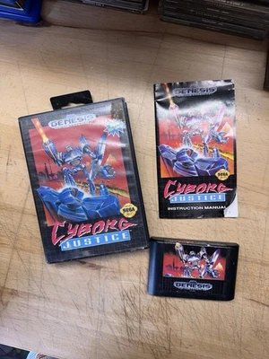 Cyborg Justice (Sega Genesis, 1993) - Complete in Box CIB - Tested and Working - Image 1 of 3