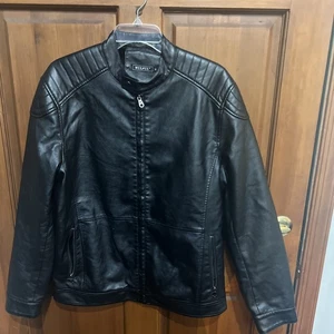 Wulful Herren Motorrad Jacke Stehkragen Kunstleder leicht Größe M - Bild 1 von 10