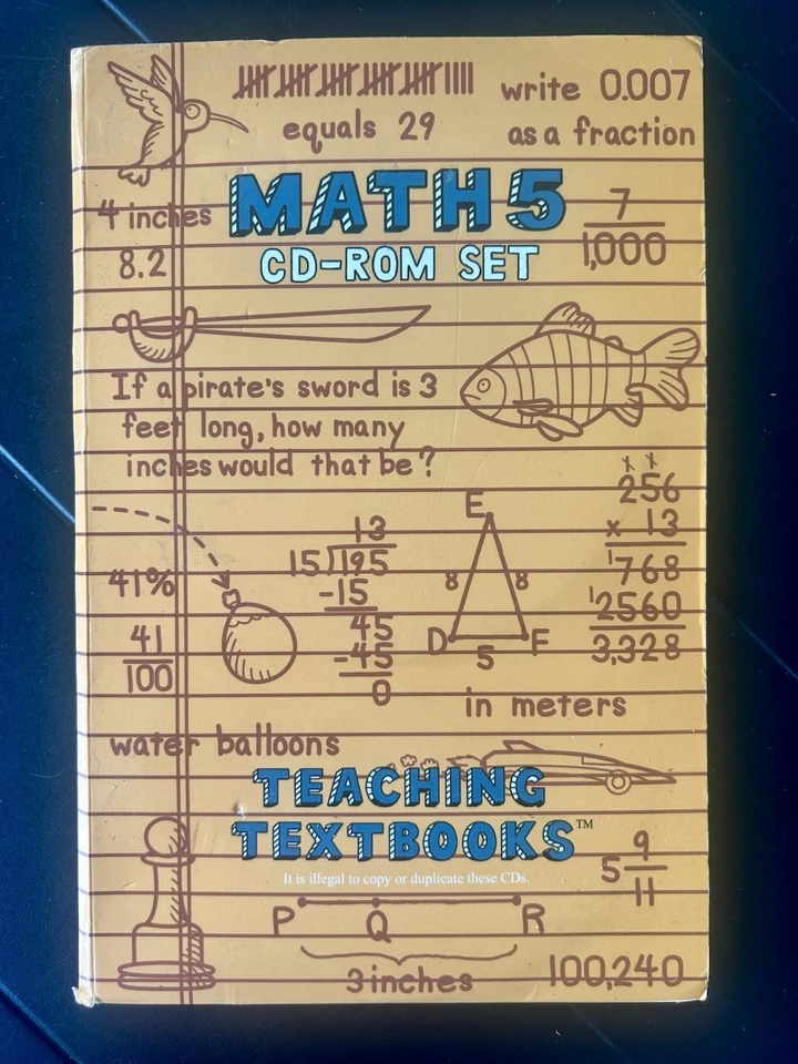 Teaching Textbooks Math 5 CD-ROM Set And Answer Booklet- Very Good- Auto grading - Image 1 of 3