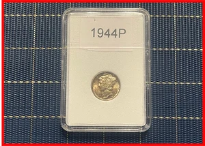 1944-P Mercury Silver Dime 10 Cent - Split Bands - Great BU Coin - Set Break - Picture 1 of 5