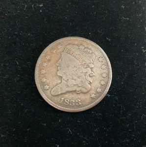 1833 Half Cent Classic Head Coin VG - Picture 1 of 7