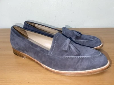 Manolo Blahnik Aldena серый замшевые мокасины плоскостях туфли женщин Sz 40 9-9,5 EUC - Изображение 1 из 4