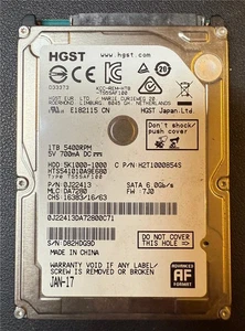 HGST, 1TB, 5K1000-1000, HTS541010A9E680, S/N: D82HDG9D, SATA HDD - Picture 1 of 1