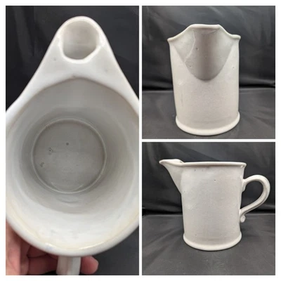 Stoneware Pitcher Bennington Potters #1747 Ice Lip 6" Satin White Vermont USA - Image 1 of 4