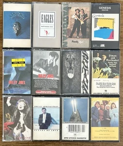12 Classic Rock Cassettes, Used, Eagles, REO, Genesis, Billy Joel, Santana, Etc - Picture 1 of 1